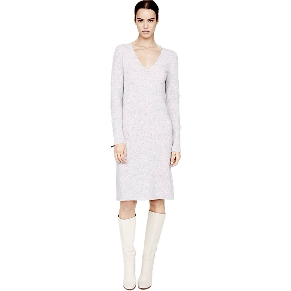 Club Monaco Briley Knit Sweater Dress Tunic Long Sleeve Midi Gray Alpaca Wool XS